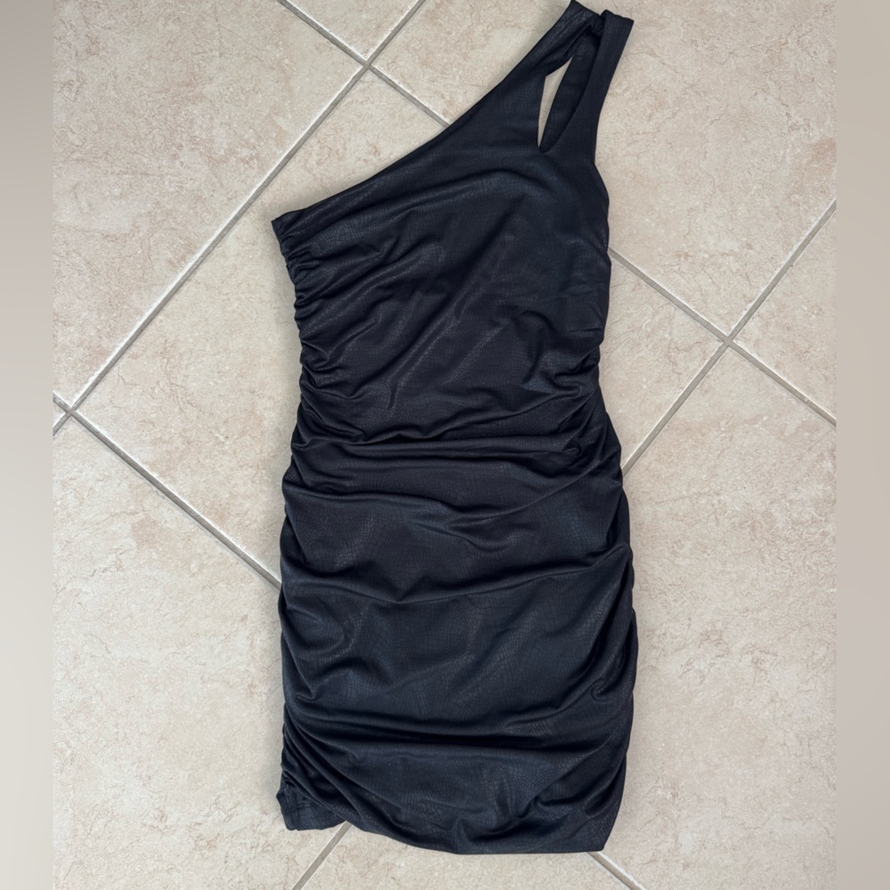 bebe Black One-Shoulder Dress